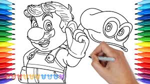 There are dozens of power moons in almost every kingdom in super mario odyssey. How To Draw Mario Super Mario Odyssey Drawing Coloring Pages For Kids Youtube