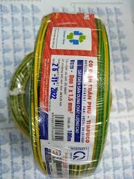 Dây điện Trần Phú Vcm-Đơn 1x1.5 tiếp địa