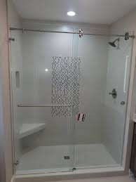 Frameless Heavy Glass Sliding Shower Enclosure Cardinal Skyline 3 8 Clear Glass With Brushed Stainless S Sliding Shower Door Shower Enclosure Shower Doors