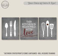 Kitchen Wall Art This Kitchen Is Seasoned With Love Quote Etsy Kitchen Wall Art Wall Art Decor Prints Kitchen Decor Wall Art