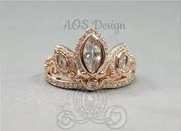 Princess Rapunzel Tangled Rose Gold Ring Crown Cubic Zirconia Rose Gold  Sterling Silver DNE