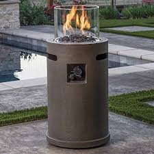 65k btus will provide about 6.5 hours of burn time. Jar Outdoor Antique Bronze Envirostone Base Stainless Steel Burning Material Column Firepit Table For Outside Port Outdoor Fire Pit Propane Fire Pit Gas Fires