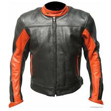 Black And Orange Motorcycle Jacket Handmade Black With Orange Biker Leather Jacket Fashion Jacket Racing Jacket Custom Leather Jackets Orange Leather Jacket Leather Jacket