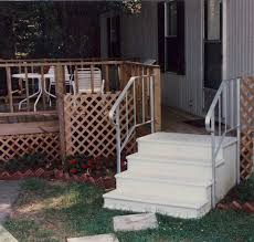 Decoration outdoor with porch stair railing, title: Concrete Steps Century Group