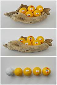 Bird Bouncing Golf Ball Cute Little Chicks From Upcycled Golf Balls Golf Ball Crafts Golf Crafts Golf Ball