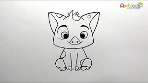 Caran d'ache easy step by step drawing on how to draw baby moana, you can pause the video at every step to follow the. How To Draw Pua The Pig Step By Step Youtube