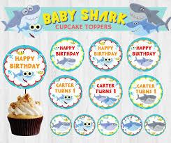 2nd Birthday Baby Shark Cake Topper Super Simple Songs Baby Shark Editable Birthday Party Cupcake Topper Dessert Topper Sticker Label Printab Baby Shark Super Simple Songs Shark Birthday Party