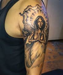 The symbol is power over the enemy. 100 Best Angel Tattoos For Men And Women