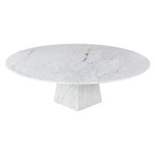 Tabletop crafted of honed italian carrara marble over a wood core. Ultra Thin White Carrara Marble Round Coffee Table For Sale At 1stdibs