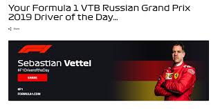 The driver of the day. Sebastian Vettel 5 On Twitter Driver Of The Day Sebastian Twitter