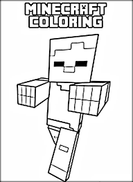 This minecraft coloring page features a wolf, a neutral, which is easily allied with the players. Minecraft Color Page Coloring Home