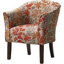 While we don't cover it here, if you're looking for accent chairs with matching. Coaster Barrel Back Upholstered Floral Accent Chair In Red And Orange 460407