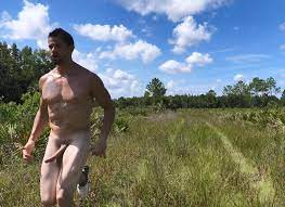 Nude male running