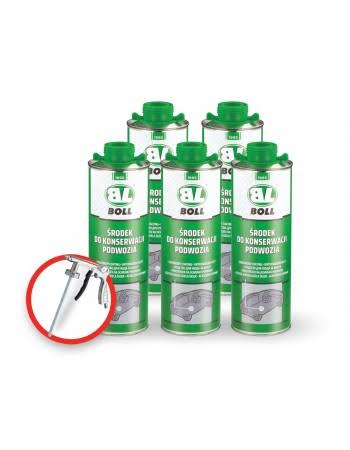 5x Underseal BOLL 1L black car body schutz 1000ml protect + gun