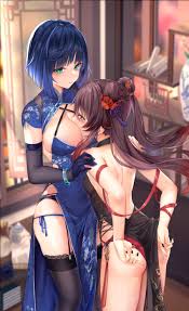 Rule 34 - 2girls Ass Big Breasts Blue Hair Blush Breast Smother Breasts  Brown Hair China Dress Chinese Clothes Female Only Genshin Impact Hi Res Hu  Tao (genshin Impact) Mature Female Milf