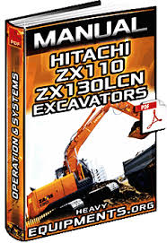 Manual Hitachi Zx110 130lcn Excavators Safety Operation Troubleshooting Heavy Equipment