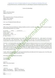January 30, 2021 by ram. Letter Of Undertaking For Issue Of Duplicate Dividend Warrant