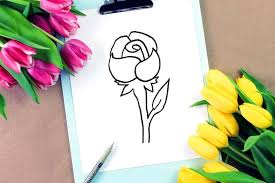 Then draw rough outlines of the stem and the leaves. Rose Drawing How To Draw A Rose Step By Step For Beginners
