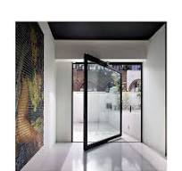 China WDMA Commercial Entrance 180 Degree Interior/Exterior Aluminium  Double Glass Hinge Swing Pivot Entry Spring Door House