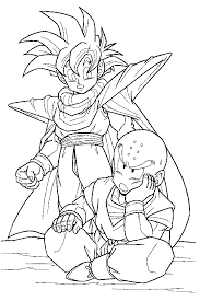 Goten as a child this space warrior has strong muscles and keeps training hard to become stronger than his rival goku. Dragon Ball Z 2 Coloring Page