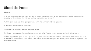 A Secret By Sylvia Plath