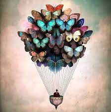 Cute Balloon Butterflies Tattoo Design Christian Schloe Butterfly Tattoo Designs Vintage Illustration