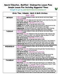 Kindergarten Special Ed Full Week Of Lesson Plans Or Sub Plans By Gb Kindergarten Special Education Special Education Lesson Plans Special Education Elementary