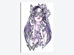 Drawing butterflies can be kind of tricky because you need to repeat the same exact lines so they are symmetrical (mirror image) on both sides. Lady Butterfly Art Print By Andrea Hrnjak Icanvas