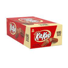 Amazon Com Kit Kat Milk Chocolate Wafer King Size Candy Bulk Candy 3 Oz Bars 24 Ct King Size Kit Kat Grocery Gourmet Food