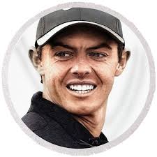 Rory Mcilroy drawing #1 Beach Towel by Murphy Art Elliott