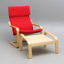 Alexander and james homebird footsie stool. Armchair With Footstool Points Ikea Red Furniture Armchairs Chairs Auctionet