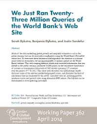 The world bank provides financial and technical support to developing countries. We Just Ran Twenty Three Million Queries Of The World Bank S Website Working Paper 362 Center For Global Development