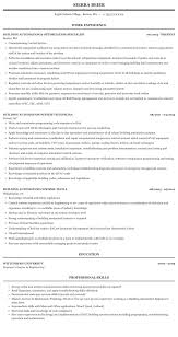 building automation resume sample