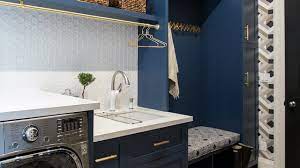 Laundry room cabinets blue cabinets laundry room organization laundry room design kitchen cabinets diy cabinets shaker cabinets wall cupboards. Makeover A Bold Navy Laundry Room Mudroom Youtube