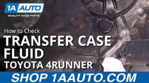 The book called for 80w90 and i used amsoil because that's the only brand i could find in 80w90 synthetic. How To Check Transfer Case Fluid 02 09 Toyota 4runner Youtube