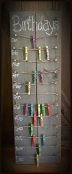 Birthday Calendar Board Wall Hanging With Colored Clothespins Hand Painted No Woodworking In 2020 Birthday Calendar Board Calendar Board Fun Diy Crafts