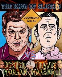 This is my final versions of my series the King OF Slicers “Dexter Morgan  Vs Arther Mitchell” my art plus digital art with a vs poster to represent  dexters the protagonist vs