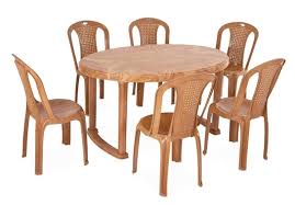 Cheap glass round dining table and chair for 6 chairs set. Nilkamal Round Dining Table Set 6 Seater With Chairs Furnishkart Com