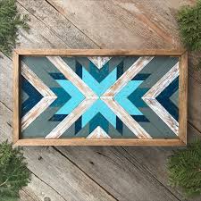 Wood Wall Art Colorful Geometric Patterns Rustic Boho Wall Decor For Living Room Or Bedroom Wall Accents Decor Wood Wall Art Diy Wood Wall Art