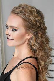 Lioness Half Up Crown Braid Missy Sue Half Crown Braids Down Hairstyles Braids With Curls