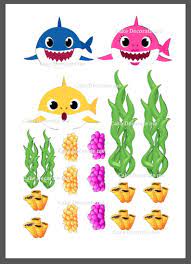 Layer and adhere the eye and mouth shapes together using a glue stick. Printable Baby Shark Cake Topper Baby Shark Party Etsy Baby Shark Baby Shark Topper Printable Baby Shark Cake Topper