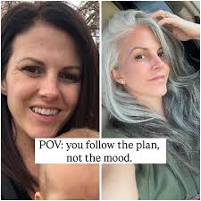 🤍 keep it moving! You won't always be motivated, so stay disciplined. Keep  your goal in mind, remember your why. #silverhair #silversisters  #womenover40