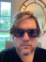 Custom matte finish frame with dark blue lenses