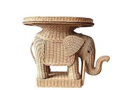 Wicker Elephant Side Table W Tray Wicker Elephant Side Table Wicker Table