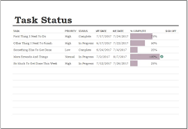 Task Completion Status Sheet Templates For Ms Excel Word Excel Templates