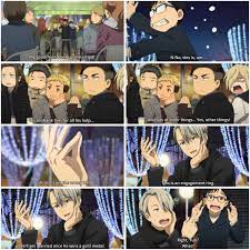 Welcome to our subreddit for the anime yuri!!! We Ll Get Married Once He Wins The Gold Medal Yoi Yuri Katsuki And Viktor Nikiforov Yuri On Ice Comic Yuri On Ice Anime Funny
