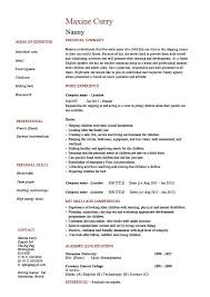 Nanny Resume Example Sample Babysitting Children Professional Skills Jobs