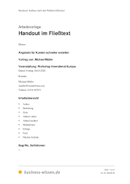 Check spelling or type a new query. Handout Erstellen Management Handbuch Business Wissen De