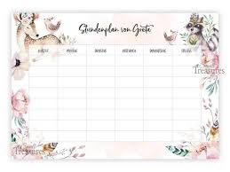 Want to discover art related to pinterest? Schedule For Girls Customizable Name Impression Start Of School Schooling Stundenplan Planer Geschenke Schulanfang