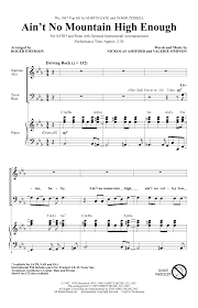 tammi terrell if you need me, call me no matter where you are no matter how far (don't worry, baby) just call my name i'll be there in a hurry you don't have to worry cause baby there. Ain T No Mountain High Enough Arr Roger Emerson Choral Music Download